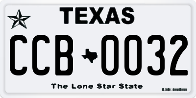TX license plate CCB0032