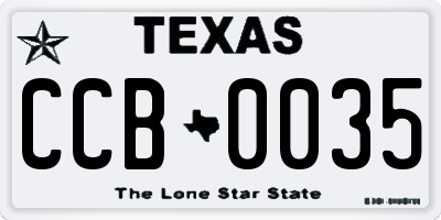 TX license plate CCB0035