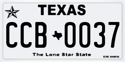 TX license plate CCB0037