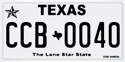 TX license plate CCB0040