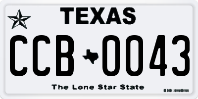 TX license plate CCB0043