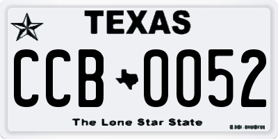 TX license plate CCB0052