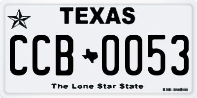 TX license plate CCB0053