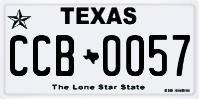 TX license plate CCB0057