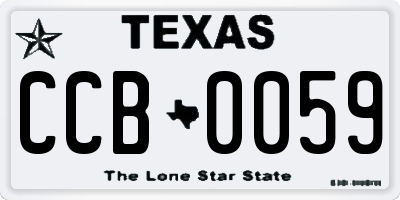 TX license plate CCB0059