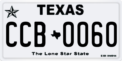 TX license plate CCB0060