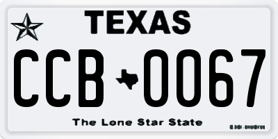 TX license plate CCB0067