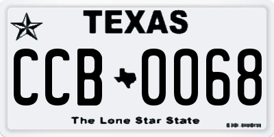 TX license plate CCB0068
