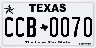 TX license plate CCB0070