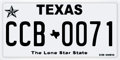 TX license plate CCB0071