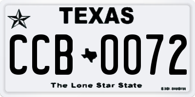 TX license plate CCB0072