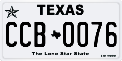 TX license plate CCB0076