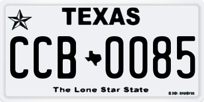 TX license plate CCB0085