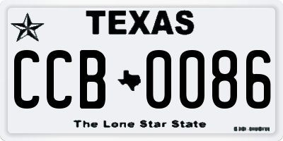 TX license plate CCB0086