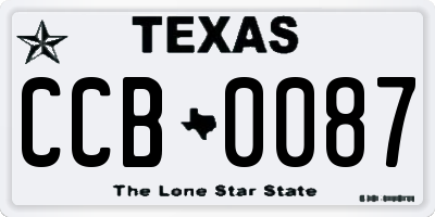 TX license plate CCB0087