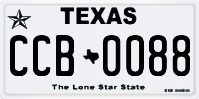 TX license plate CCB0088