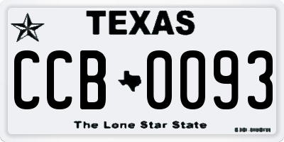 TX license plate CCB0093