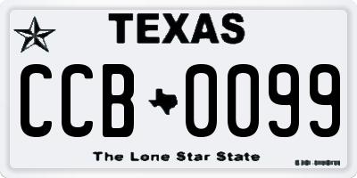 TX license plate CCB0099