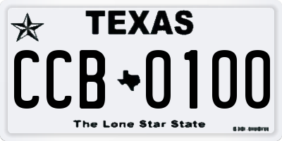 TX license plate CCB0100