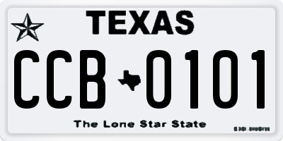 TX license plate CCB0101