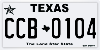 TX license plate CCB0104