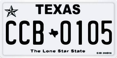 TX license plate CCB0105