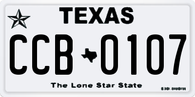 TX license plate CCB0107