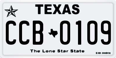 TX license plate CCB0109