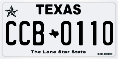 TX license plate CCB0110