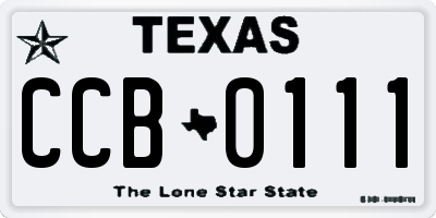 TX license plate CCB0111