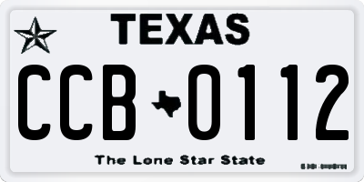 TX license plate CCB0112
