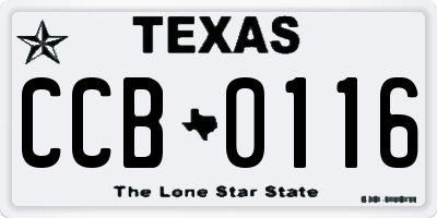 TX license plate CCB0116
