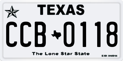 TX license plate CCB0118