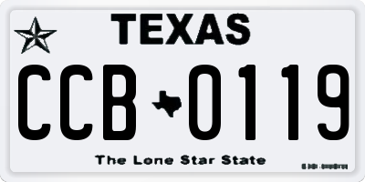TX license plate CCB0119