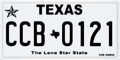 TX license plate CCB0121