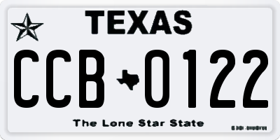 TX license plate CCB0122