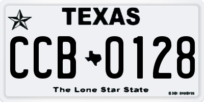 TX license plate CCB0128