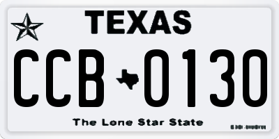 TX license plate CCB0130