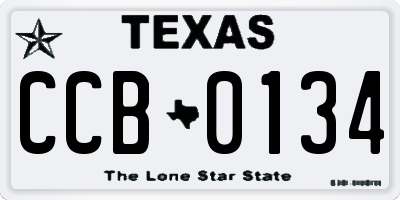 TX license plate CCB0134