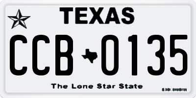 TX license plate CCB0135