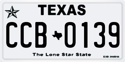 TX license plate CCB0139