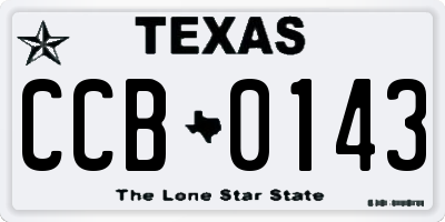 TX license plate CCB0143