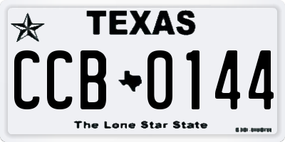 TX license plate CCB0144