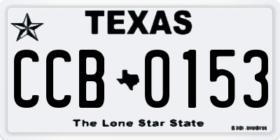 TX license plate CCB0153