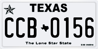 TX license plate CCB0156