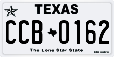TX license plate CCB0162
