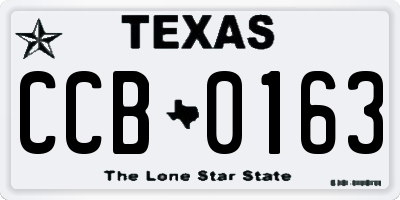 TX license plate CCB0163