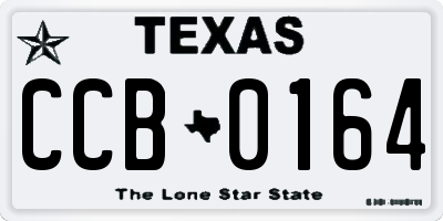 TX license plate CCB0164