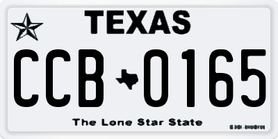 TX license plate CCB0165