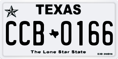 TX license plate CCB0166